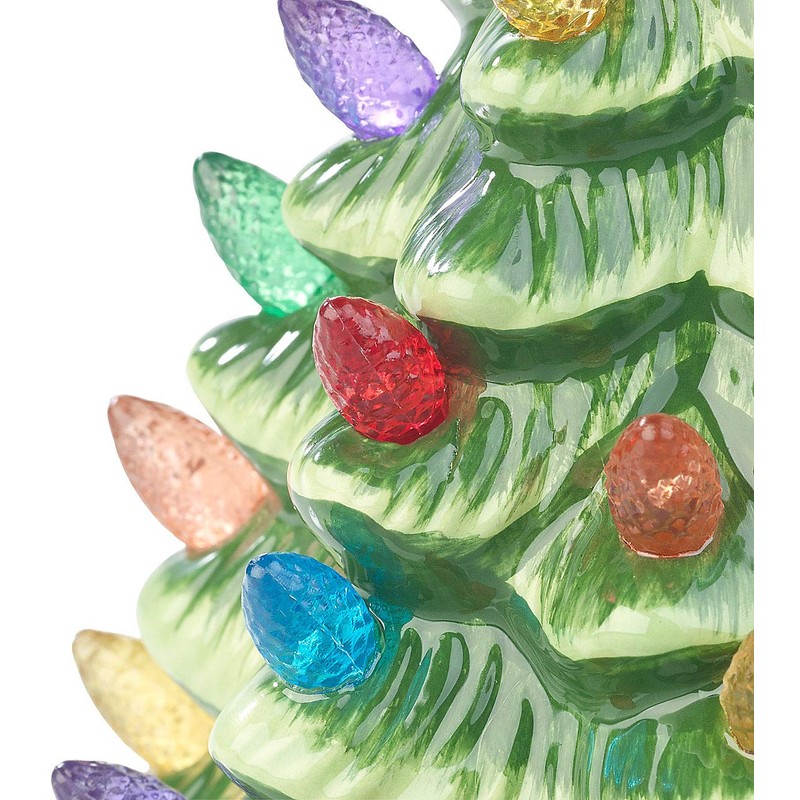 infactory Christmas Decorations: 2 Decorative Ceramic Christmas Trees with LED