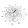 11,81-Zoll-3D-Kristall-Wanduhr, Funkelnde Bling-Diamanten, Silberfarbene Wanduhr, Modernes, Modisches, Rundes Design, Metall,