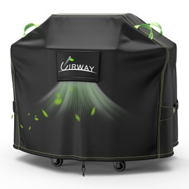 UIRWAY Grill Cover for Outdoor Grill 55 Inch, 600D Heavy Duty Waterproof BBQ Cover, UV & Fade Resistant Gas Grill Covers with Reflective Strip and Air Vent, Black
