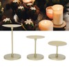 Gold Pillar Candle Holder Double Sided Use Rust Prevention Iron