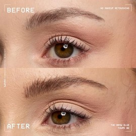 NYX PROFESSIONAL MAKEUP The Brow Glue, gel para cejas con color de fijación extrema, color topo