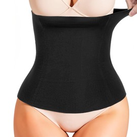 Quilax Waist Shaper for Women, Waist Trainer for Women Body Shaper, Seamless Tummy Tuck Compression Garment, Stomach Shapewear for Slim Body, Supporting Belly (Black, XL)