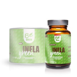 BeGreen Infla Green with Organic Turmeric Capsules with MSM, Ginger, Piperine, Bromelain, Papain and Zinc, Vegetable Inflammation Intensive Treatment without Chemical Anti-Inflammatories, High Dose