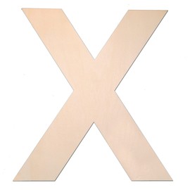 12 Inch Wooden Letter X, 1/4 Inch Thick Large Unfinished Wood Letter for DIY Crafts Home Wall Decor
