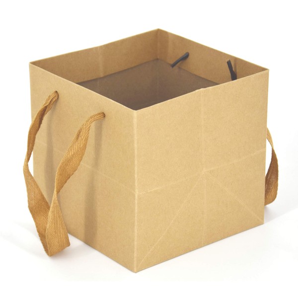 HUAPRINT Brown Paper Bags with handles,Gift Bags Bulk 24 Pack,10x10x10inch Square Size Large,Paper Shopping Bags, Kraft, Party, Birthday,Favor, Goody, Take-Out, Merchandise, Retail Bags
