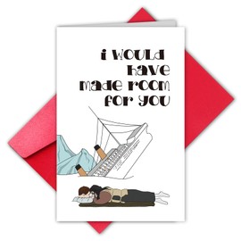 TQDaiker Romantic Movie Valentine's Day Card for Lover,Funny Titanic Love Valentines Cards for boyfriend Girlfriend,Sweet Jack and Rose Love Card,Envelope Included.