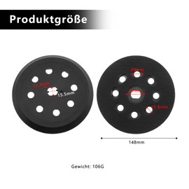 Lcyen Sanding Disc 125 Velcro, 125 mm Sanding Disc with 8 Holes for Black & Decker KA190E, BD190, SPEC375, Sanding Disc, Random Orbital Sander, 8 Hole Sanding Disc