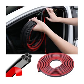 Mandark Car Door Seal Strip, Rubber Double Layer Vehicle Weather Stripping, 32.8ft 5 Hole Soundproof Self Adhesive Automotive Sealing Strip Accessories, Universal for SUV, Truck, RV