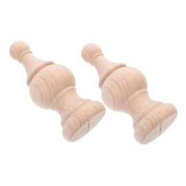Operitacx 2pcs Unfinished Solid Wood Finials for Bed Posts Staircases Curtain Rods DIY Crafts Decorative End Caps for Furniture Embellishment