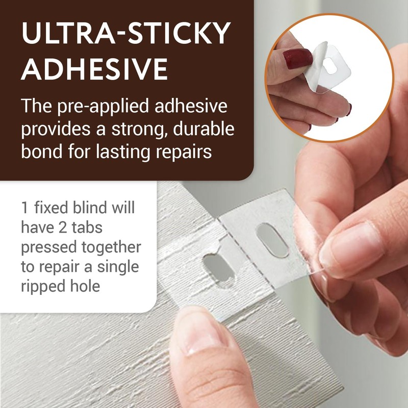 Impresa Clear Vertical Blind Repair Tabs - 50 Clear, Stick-On