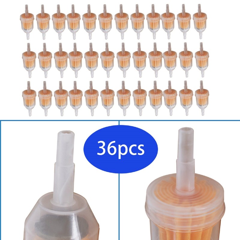 TINVHY 36PCS Gas Inline Fuel Filters Small Engine 1/4 inch