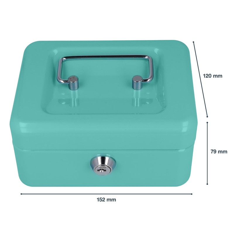 Westcott Cash Box Lockable (Compact, 15 cm) Turquoise | Lockable