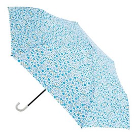 Moonbat [Esta] Rain Umbrella, Folding Umbrella, Women's, Work Commute, UV Mini, Flower Bet, 31-230-10346-02 Blue