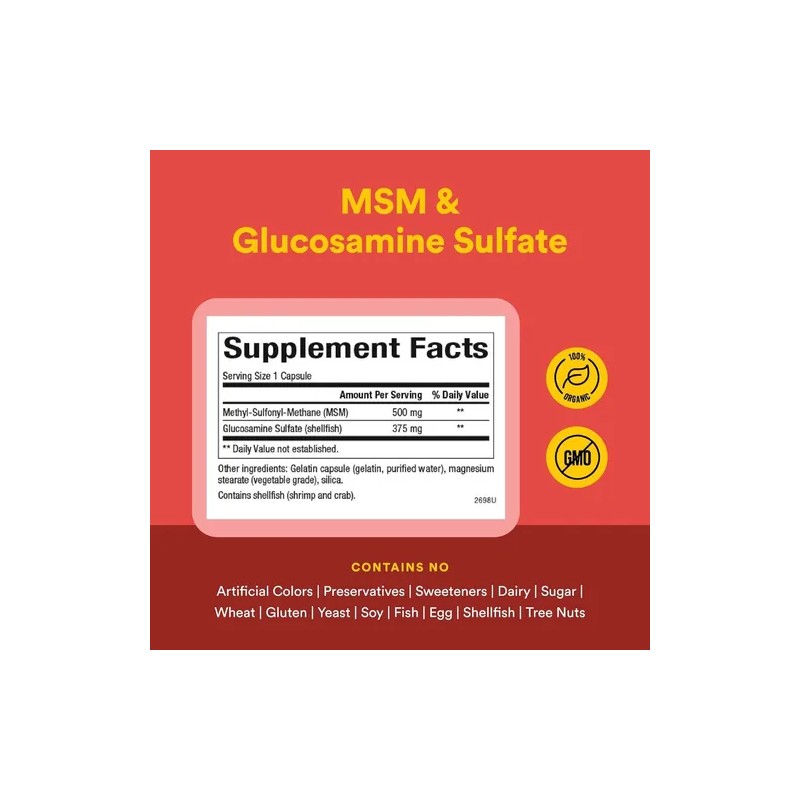 Natural Factors Msm Y Sulfato De Glucosamina 180caps Sfn Sin