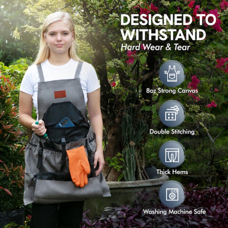 Grace and August Gardening Apron with Pockets for Women &