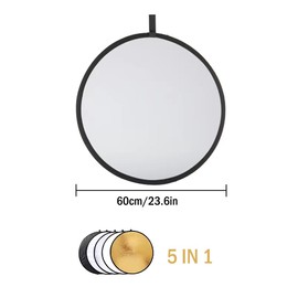 Kellegour Light Reflector, 5-in-1 Photography Reflector, Foldable Light Reflector, Portable Light Reflector, Photography Light Reflector for Wedding Photography, Portrait, Photo, Selfie, Outdoor