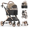 NUGUTIC Pet Stroller with 4 Wheels, Dog Stroller with Detachable