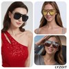 LYZOIT Retro Oversized Square Aviator Sunglasses Womens Polarized Trendy Big