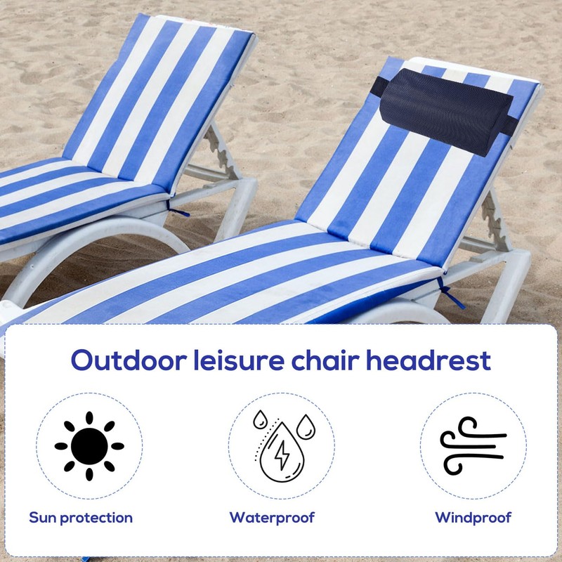 Lyreh Outdoor Chaise Lounge Head Pillow, Waterproof & Breathable Chaise
