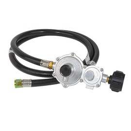 DQSDC 10FT Two-Stage Propane Regulator with Hose - High Precision Dual Stage Design - QCC1/Type 1 to 3/8" Female Flare - for Gas Grills, RV Appliances, Generators & Outdoor Cooking