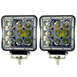 All Star Truck Parts] 2Pcs 4.5" Square LED Work Light 27W 1890LM 9 LED Driving Pods Spot Beam Work Lamp For Off-Road Suv Boat 4X4 Jeep JK 4WD Truck 12V-36V