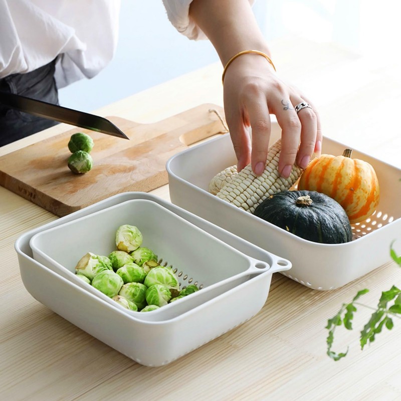3pcs Fruits & Vegetable Colander Set,2 in 1 Fruit Washing