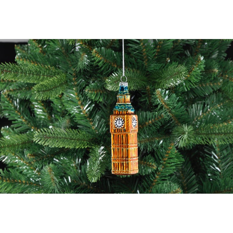 Festive Gold Glass Big Ben 13cm