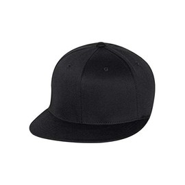 Flexfit Wooly Twill Pro Baseball On-Field Shape Cap With Flat Bill (6297F)- BLACK, L/XL