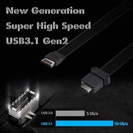 EZDIY-FAB 5.25in 10Gbps USB 3.1 Gen2 Hub and Type-C Port,Front Panel USB Hub with QC 3.0 Quick Charging