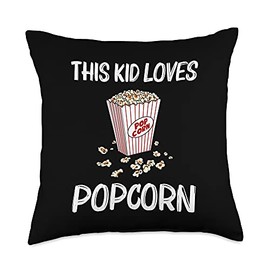Best Popcorn Box Game Show Pop Snack Accessories Cool Popcorn Gift for Kids Girl Corn Kernel Movie Night Food Throw Pillow, 18x18, Multicolor