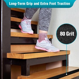 360Tronics Anti Slip Traction Tape, 2 Inch x 33 Feet, Best 80-Grit Friction Abrasive Adhesive for Stairs Outdoor/Indoor Stairs, Tread Steps, Ramps, Decks