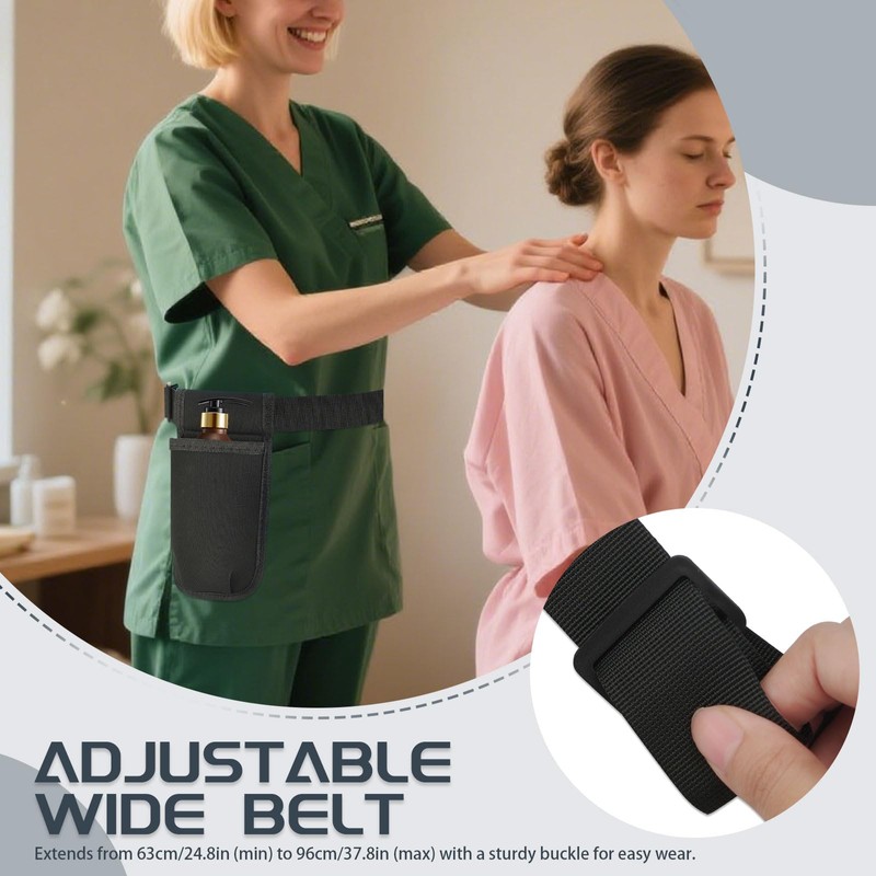2 Pack Massage Oil Bottle Holster 1 Pocket, Lotion Bag