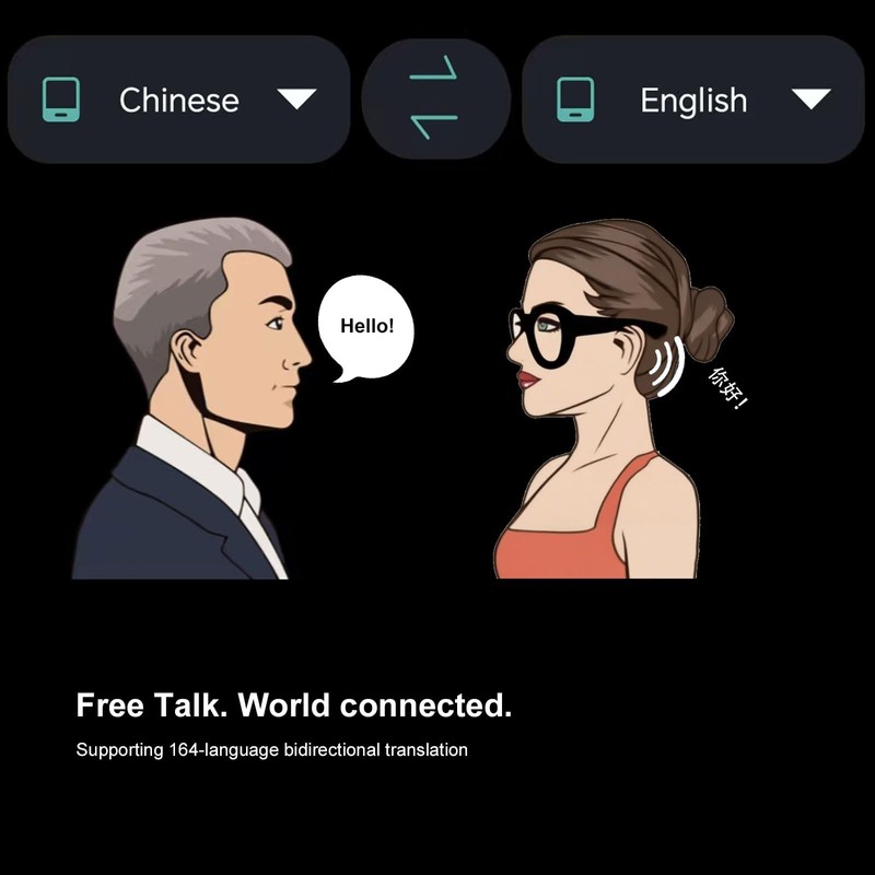 OhO sunshine Wireless AI Language Smart Glasses Translator Headset 164