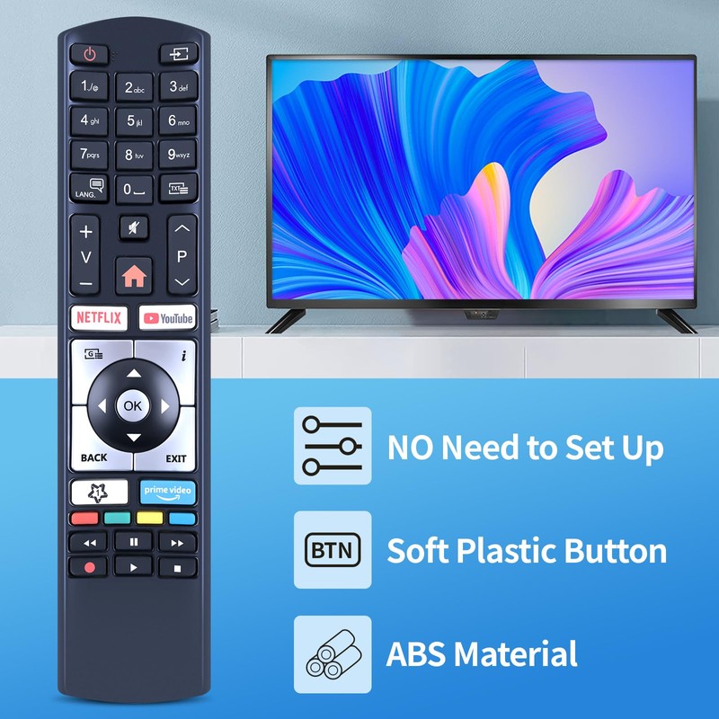 GOUYESHO New Replacement Remote Control for Telefunken Edenwood Smart TV