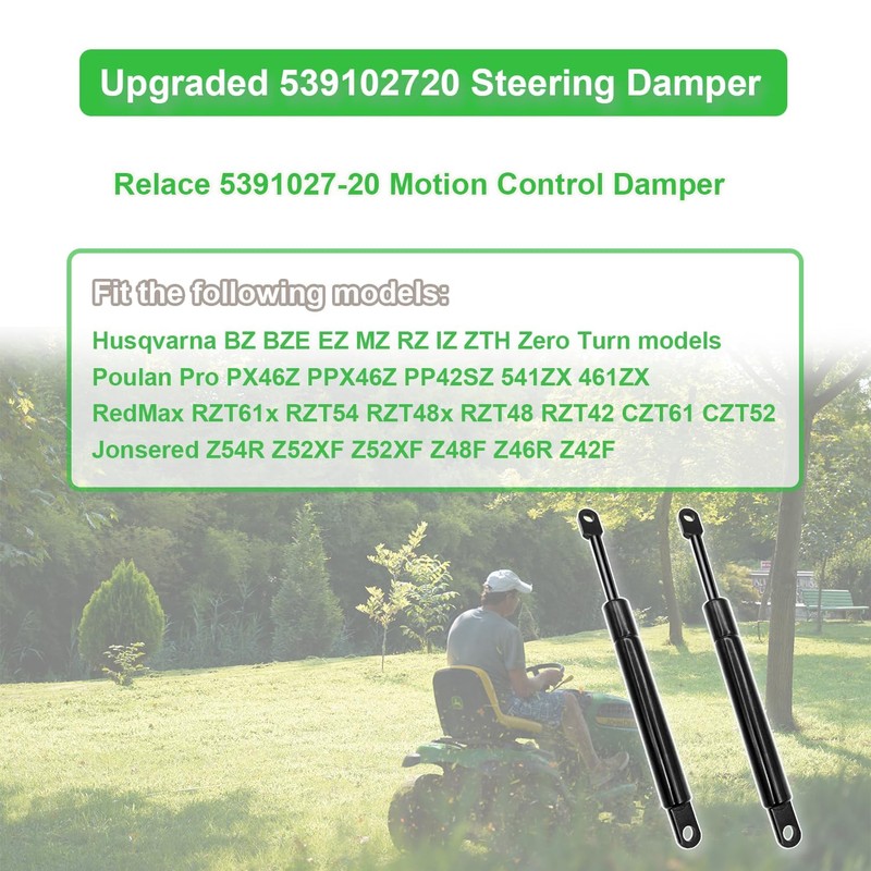 2 Pack Upgraded 539102720 Steering Damper Fit for Husqvarna BZ