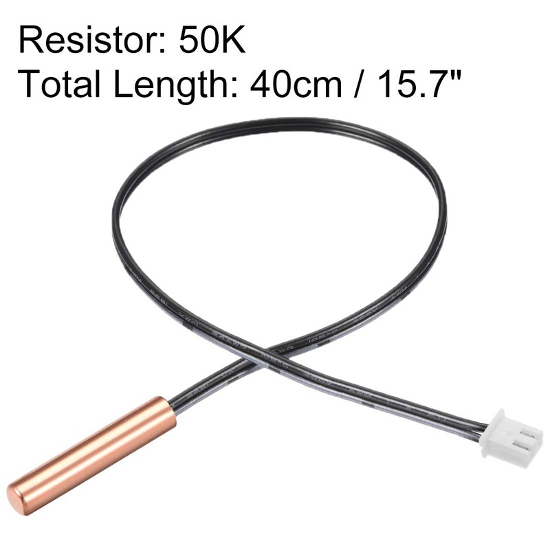 Sourcingmap 2 Pcs 50K NTC Thermistor Probe 15.7 Inch Copper