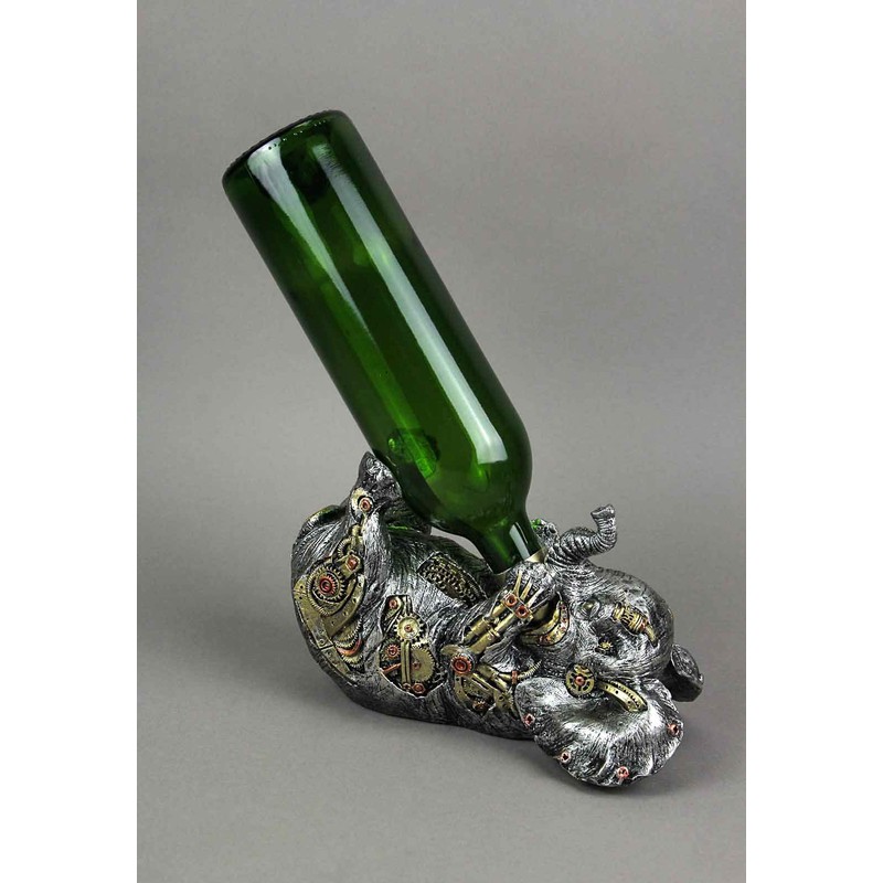 Steampunk Elephant Kitchen Wine Bottle Holder