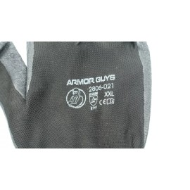 Armor Guys Dipped Glove XXL 13g Black Nylon Liner Black Latex Crinkle Palm Coat