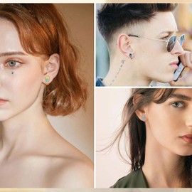 Turquoise Crystal Hamsa Hand Hoop Huggie Earrings 14K Gold Plated Over 925 Sterling Silver Hamsa Hand of Fatima Dainty Half Open Clip On Hoop Earrings Protection Earrings Jewelry Gift FE0197Y