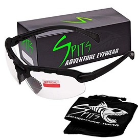 Spits Eyewear Hunting Top Focal OR Bottom Bifocal Shooting Safety Glasses, Black Frame, Various Lens Options (Yellow Lenses, 2.50 Top Focal)