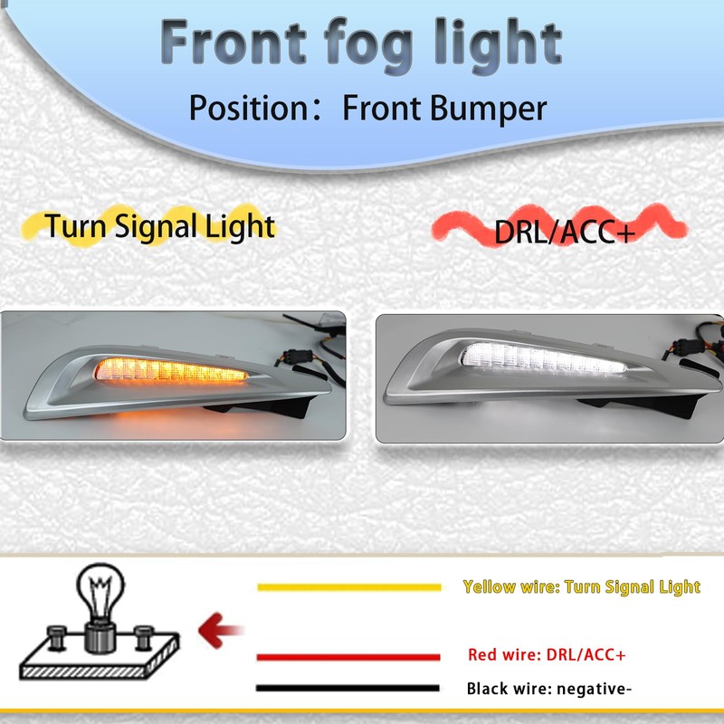 PGTOPONE Switchback White/Amber LED Front Bumper Light Daytime Running Lamp