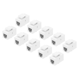 MECCANIXITY 10 Pack Cat 3 Ethernet Coupler, RJ11 Cat3 Coupler Jacks Female to Female Ethernet Adapter, White