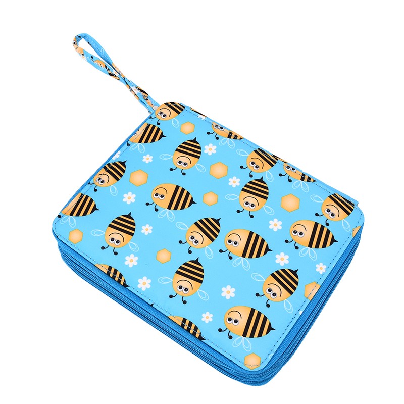 Pencil Storage Bag Bee Pattern High Capacity 127 Holes Multi