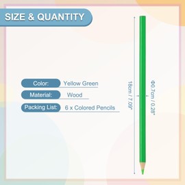 PATIKIL Yellow Green Colored Pencils Set, 6Pcs Oil Color Pencils Wooden Coloring Drawing Pencil for Artists Art Painting