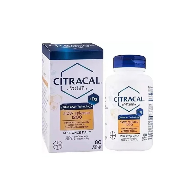 Citracal Calcio De Liberacion Lenta 1200mg 80 Coated Caplets Sin