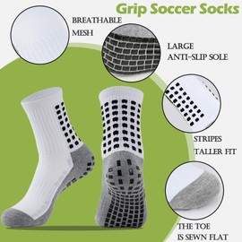 2 Pair Kids Grip Soccer Socks and 2 Pair Shin Guard Sleeves,1 Pack Shin Guards and 4 Shin Straps for Soccer Football Sports
