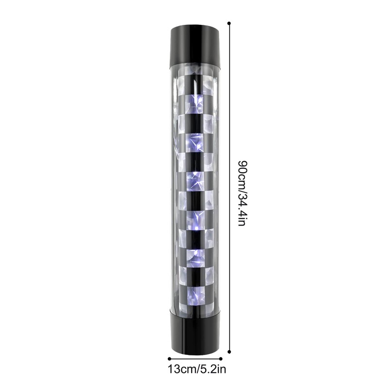 AngelcityCC Barber Pole Black White LED Light, 34 in Traditional