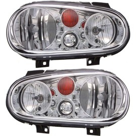 CarLights360 For Volkswagen Golf/GTI Headlight Assembly 2002 03 04 05 2006 Pair Driver and Passenger Side For 2057051 | VW2502123 | VW2503123 | 1J0 941 017 D