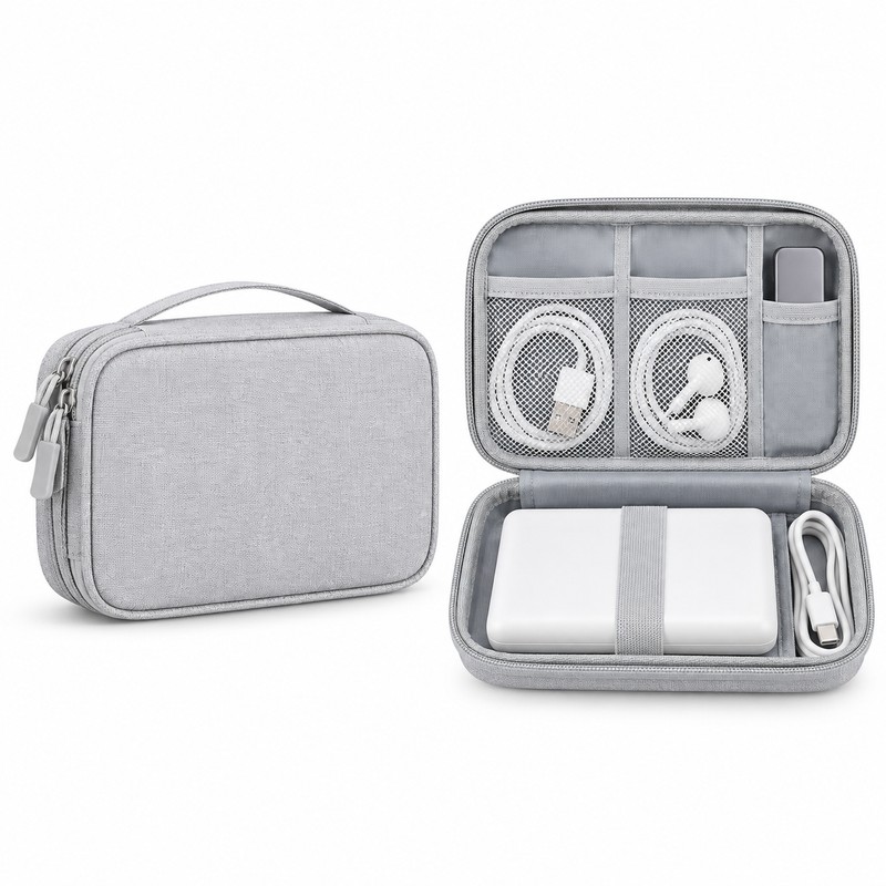 Travel Cable Organizer Bag for Electronics – Water-Resistant Oxford Storage