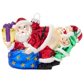 Cheeky Ornaments Funny Christmas Tree Decorations | Santa's Little Helper | Hand Painted Glass, Medium to Large Size Figurines to Deck Your Hall and Spice Up Your Cold Xmas Winter Nights